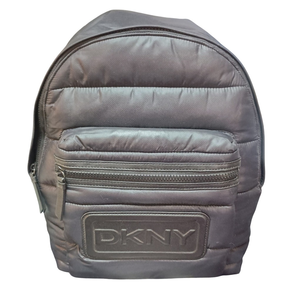 DKNY‎ Puffer Backpack Quilted Front Pocket Lightweight Travel Black SKUCH105